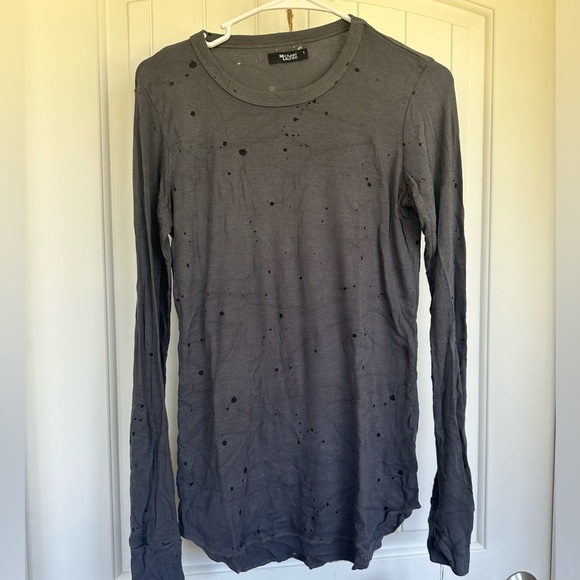 Michael Lauren Distressed long sleeve super soft tee-Size Large - Picture 3 of 10